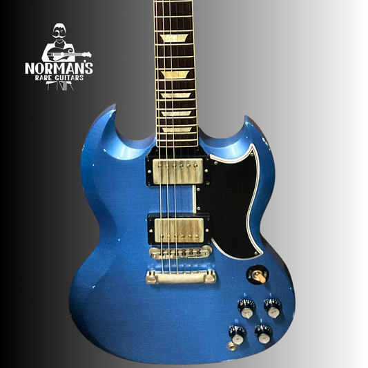 2018 Gibson Custom Shop SG Les Paul Aged Pelham Blue