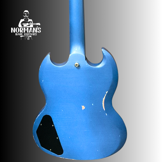 2018 Gibson Custom Shop SG Les Paul Aged Pelham Blue