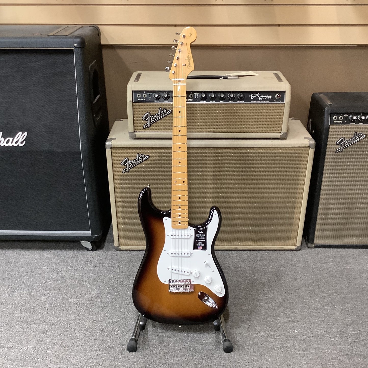 Brand New Fender AM Original 50's Stratocaster Maple Neck, Two Tone Sunburst