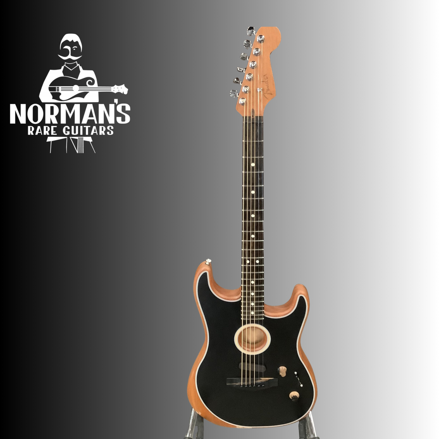 Used Fender Strat Acoustasonic Black Made In USA