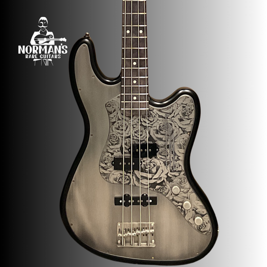 2019 James Trussart P Bass Style Silver Roses Engraved Steel Top