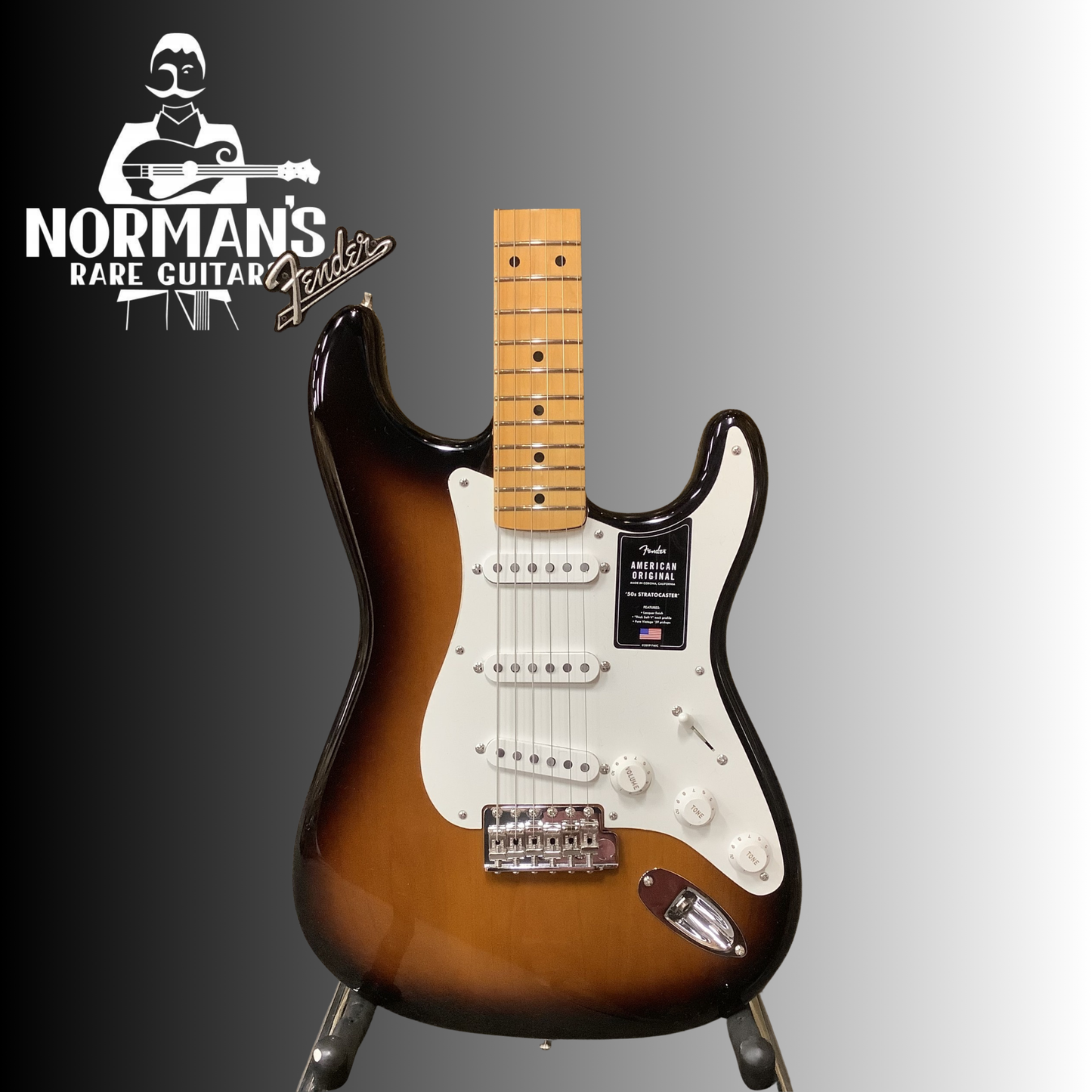 Brand New Fender AM Original 50's Stratocaster Maple Neck, Two Tone Sunburst
