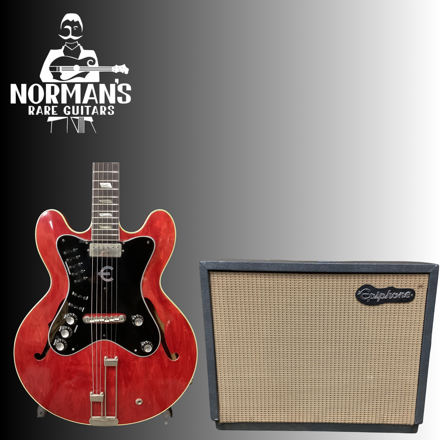 1963 Epiphone Professional Thinline Electric Guitar Cherry With EA-7P Amp