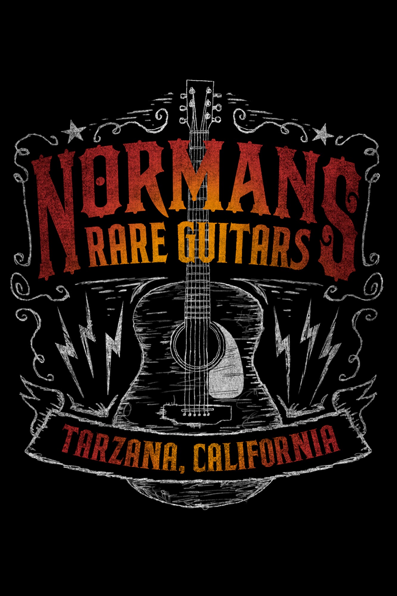 Norman's Rare Guitars FlatTop Guitar T-Shirt