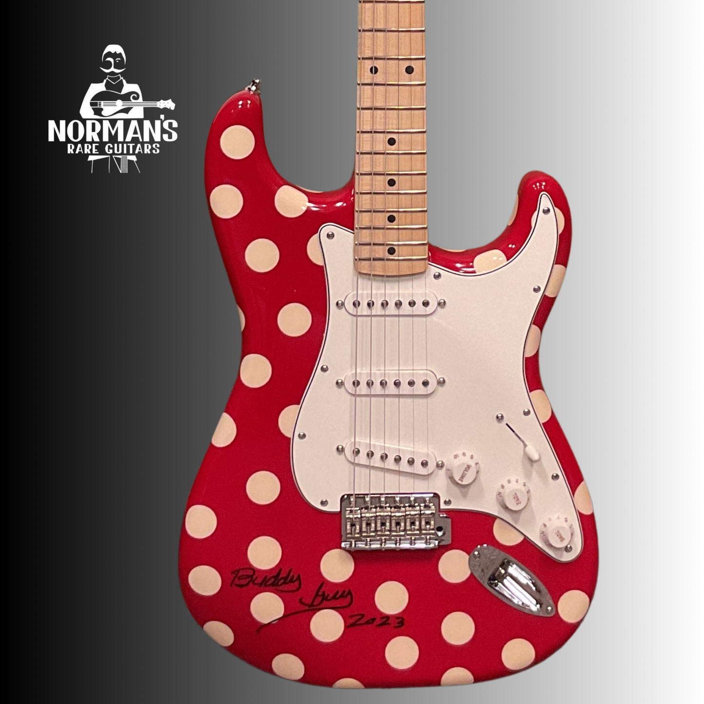 Fender Stratocaster Buddy Guy Autographed Red White Polka Dot