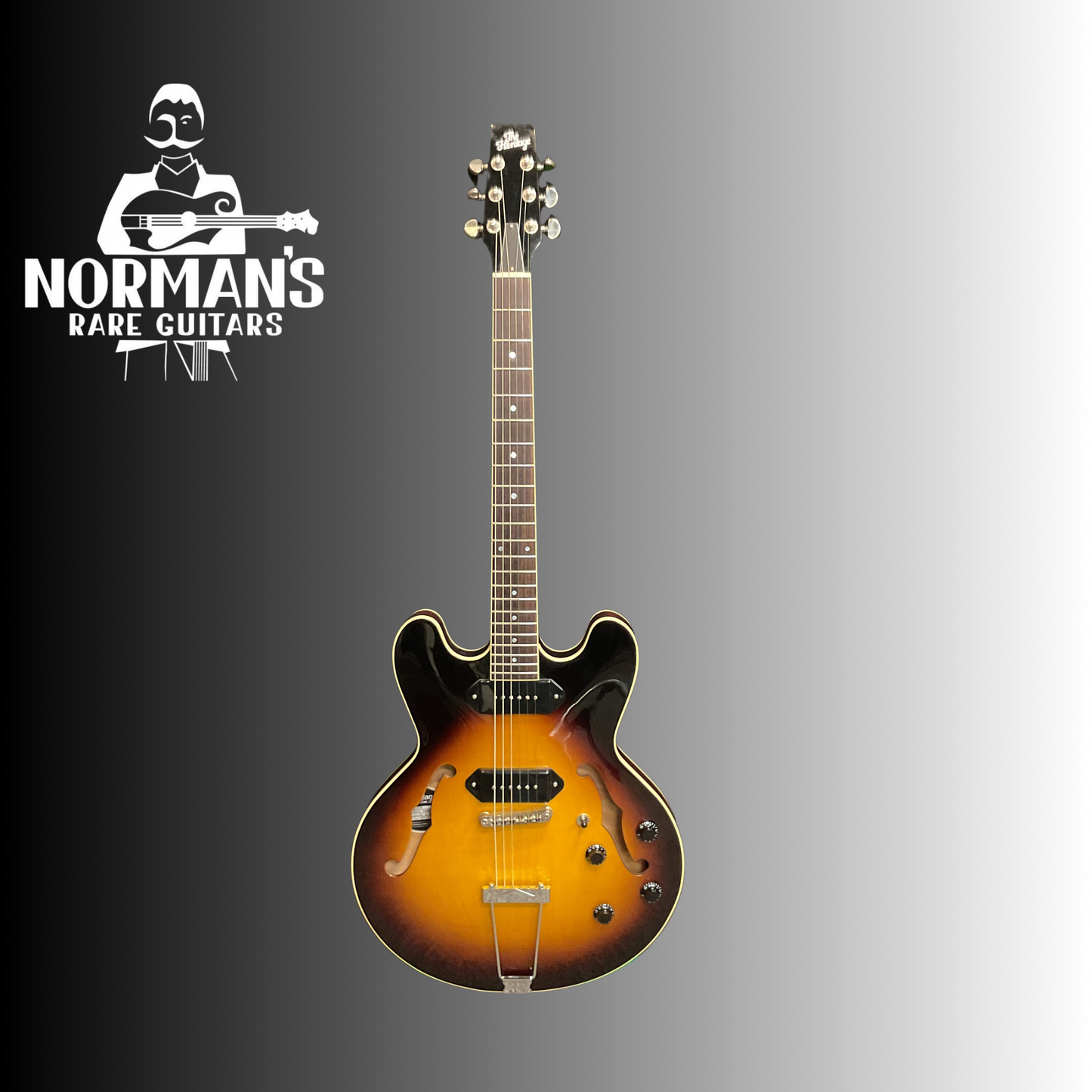 2000's Heritage H-530 Thin Hollow Body Electric Guitar Sunburst