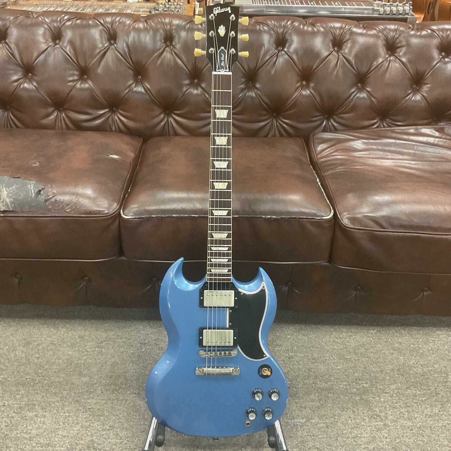 2018 Gibson Custom Shop SG Les Paul Aged Pelham Blue