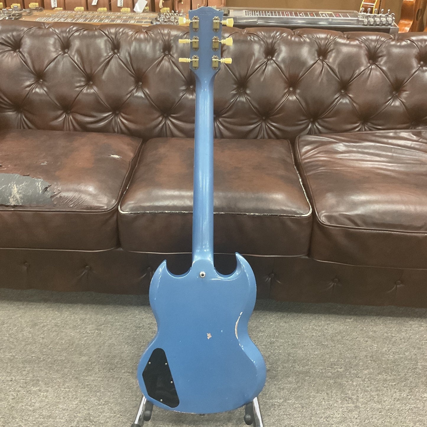 2018 Gibson Custom Shop SG Les Paul Aged Pelham Blue