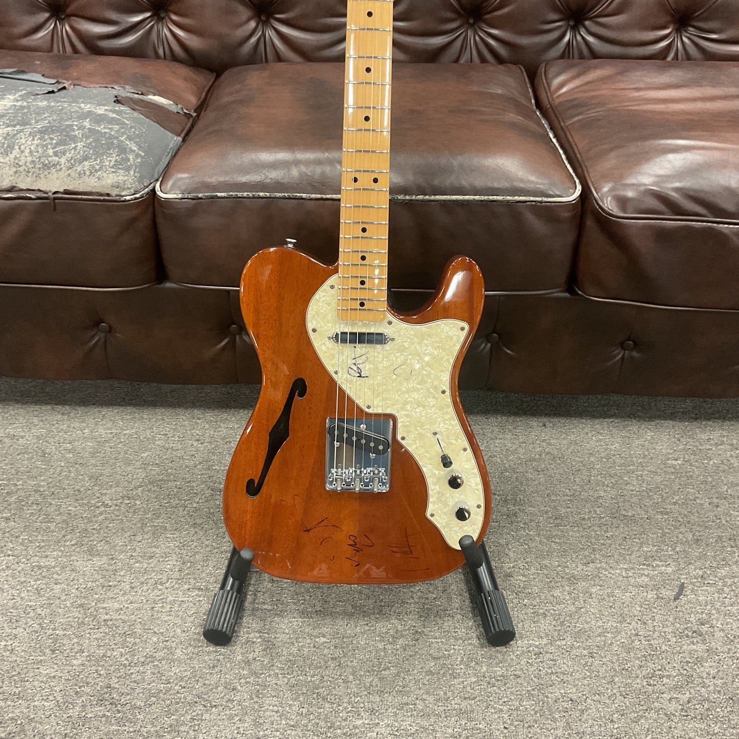 2010 Squire Telecaster Thinline Mahogany Autographed By The Foo Fighters
