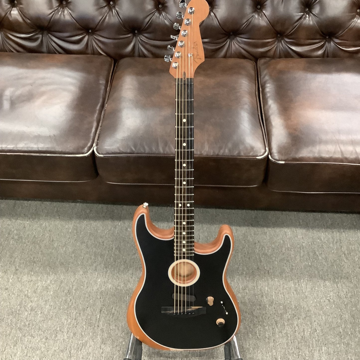 Used Fender Strat Acoustasonic Black Made In USA