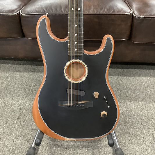 Used Fender Strat Acoustasonic Black Made In USA