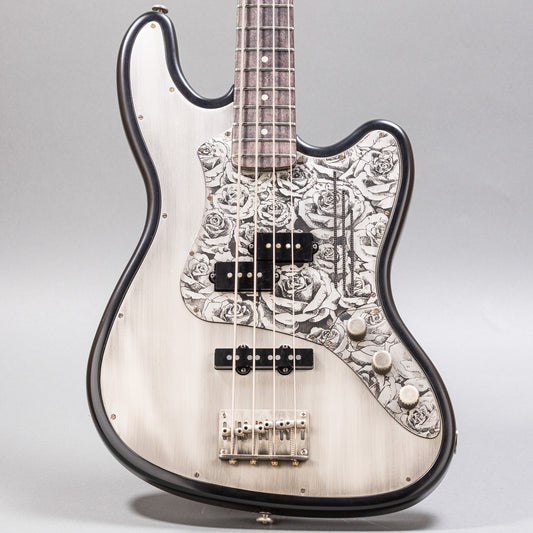 2019 James Trussart P Bass Style Silver Roses Engraved Steel Top
