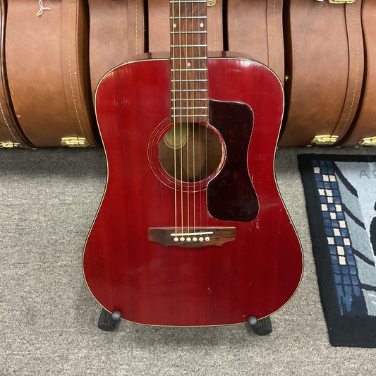 1974 Guild D-25C Cherry Red Acoustic Electric