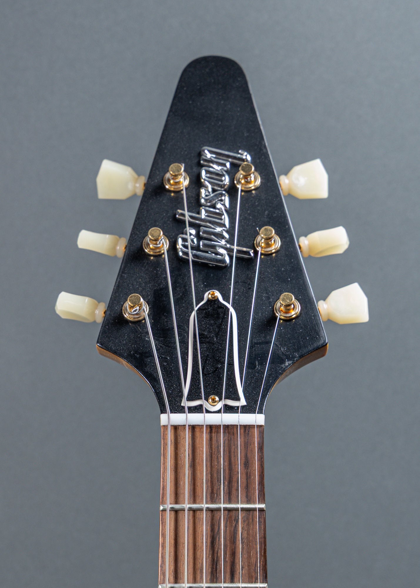 2023 Gibson 1958 Korina Flying V Reissue (White Pickguard) Natural