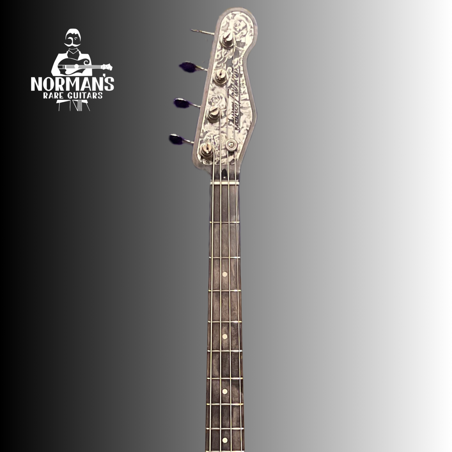 2019 James Trussart P Bass Style Silver Roses Engraved Steel Top