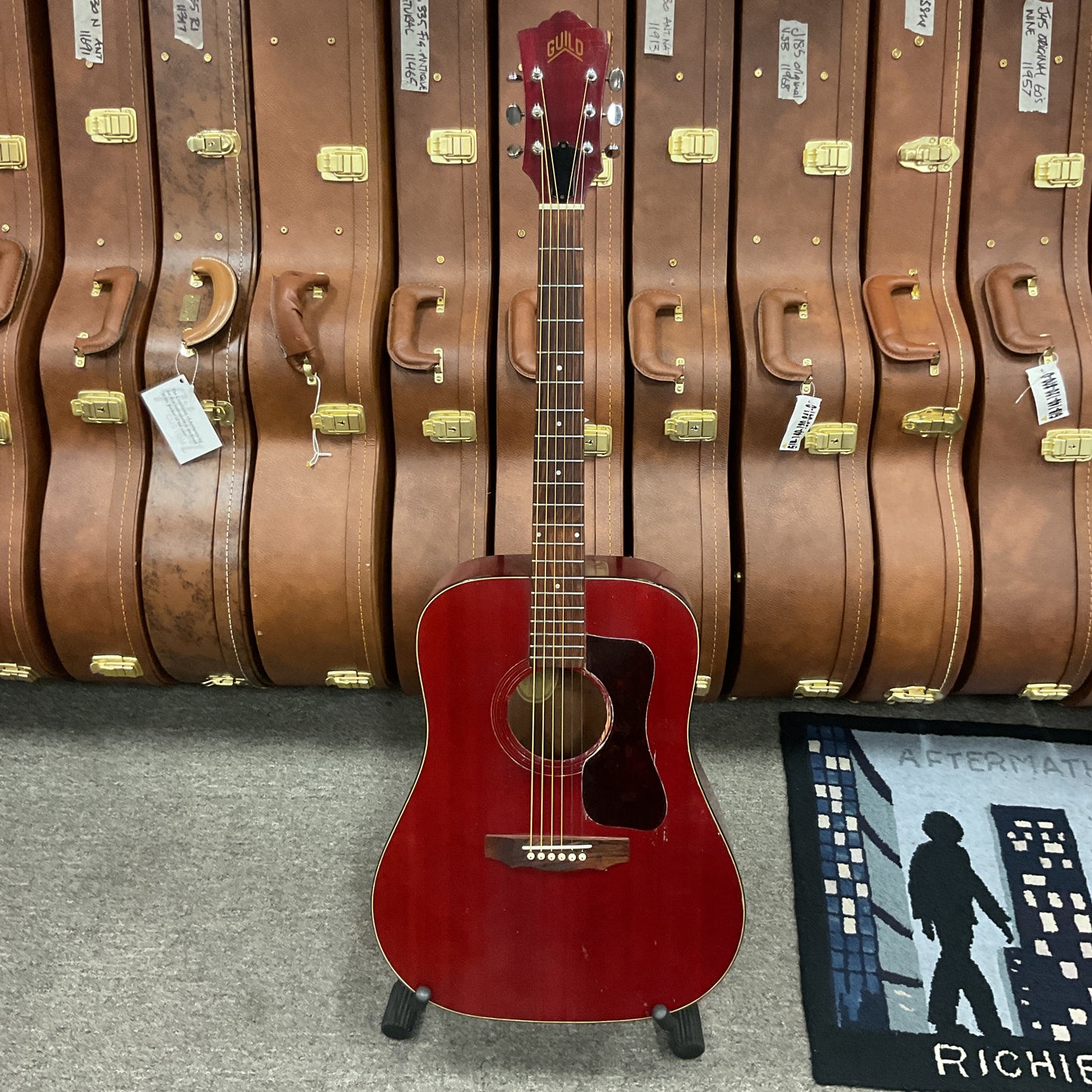 1974 Guild D-25C Cherry Red Acoustic Electric